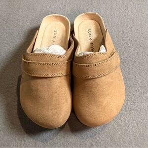 Sun + Stone Kids Tan Suede Clog Slip-On‎ Comfort Shoes Size 11M